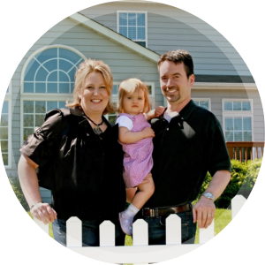 Security officers with a young girl